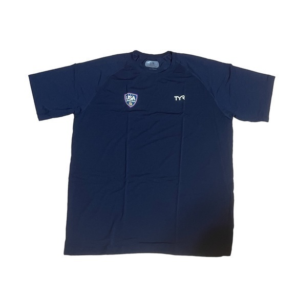 TYR USA Water Polo T-Shirt - Navy Blue - Size 2XL - NWT - Picture 1 of 5